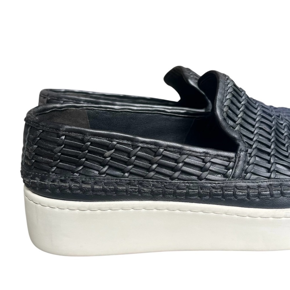Vince Stafford Black Leather Flatform Sneakers Size 7 - Picture 10 of 11